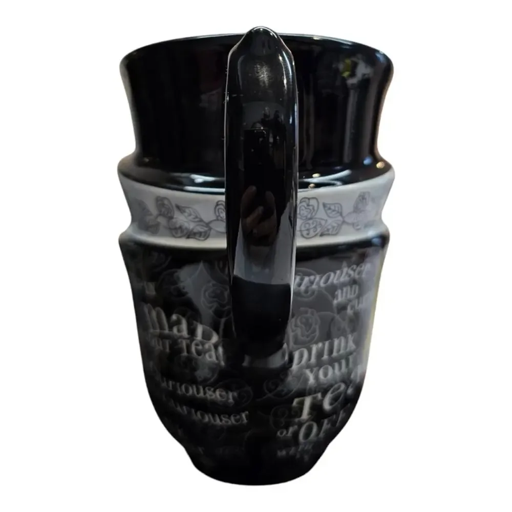 Disney Alice In Wonderland Triple Stacked Mad Hatter Black Coffee Mug